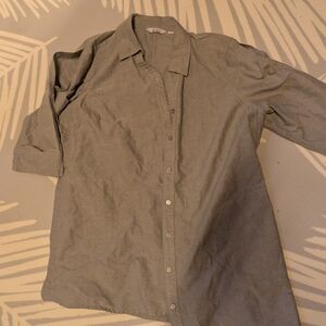 Denim&Co Women's Charcoal Button-Up Blouse